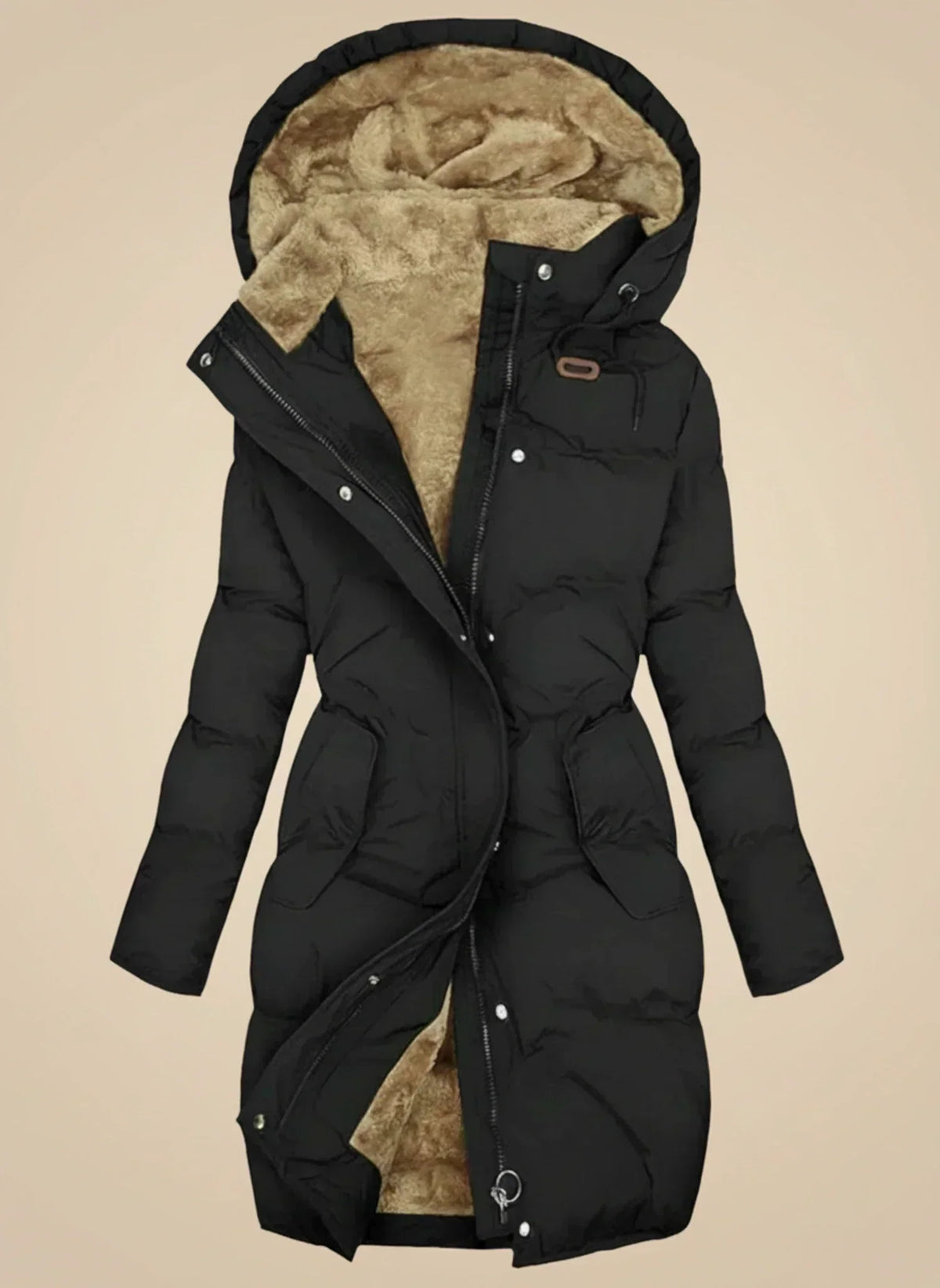 Warm Faux Fur Padded Winter Coat for Women