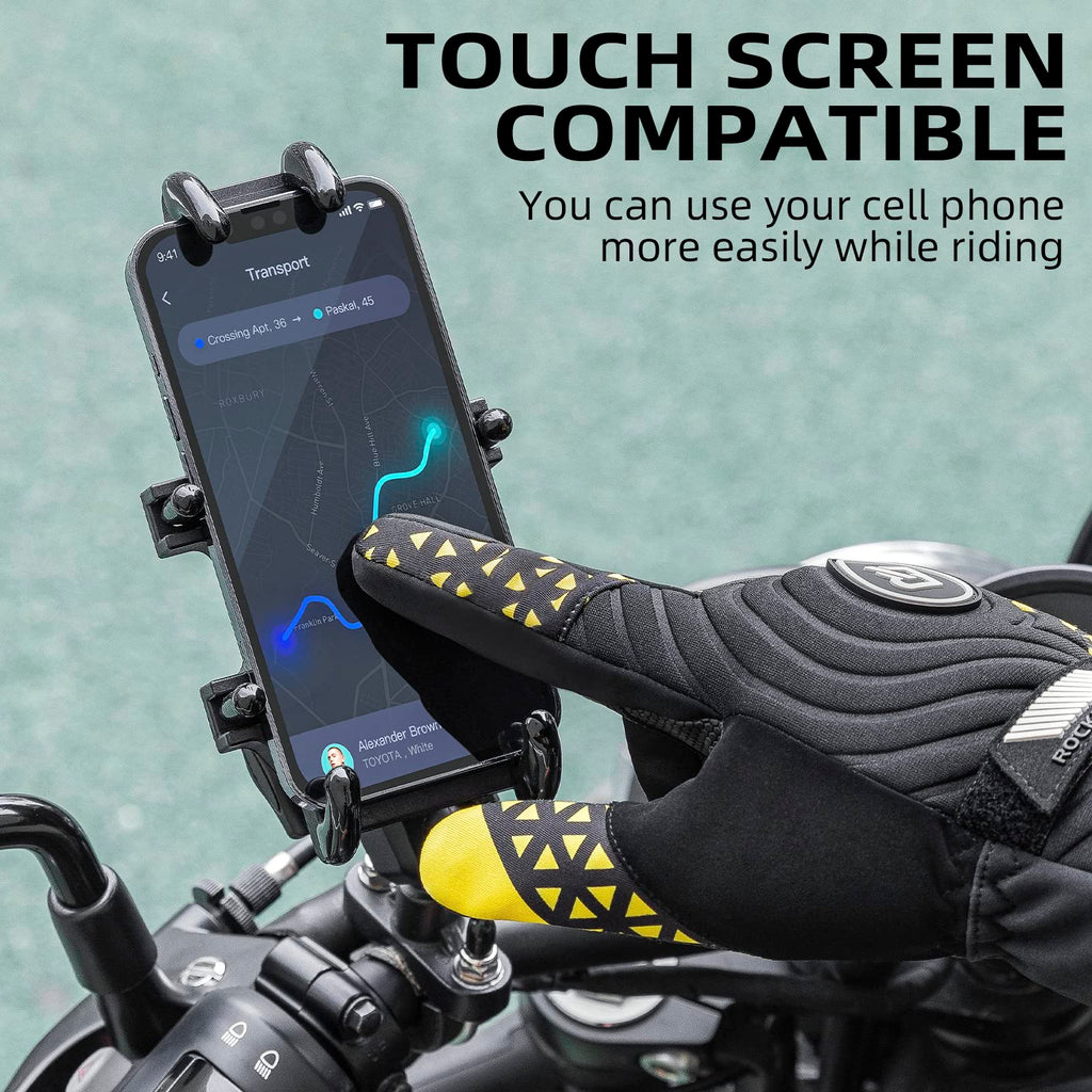 ROCKBROS Winter Thermal Cycling Warm Windproof Anti-Slip Gloves Touchscreen for Men Women