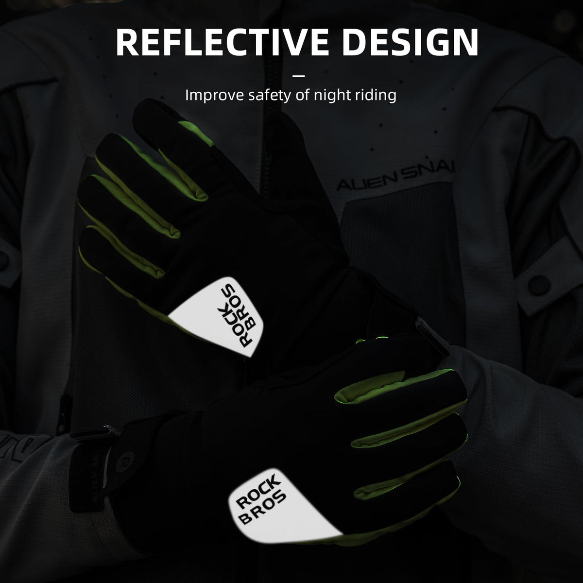 ROCKBROS Windproof Winter Cycling  Padded Thermal  Gloves for Men Women