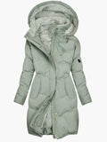 Insulated Hooded Winter Coat for Women - Soft Warm Puffer Jacket