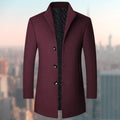 Warm Quilted Classic Fit Wool Coat