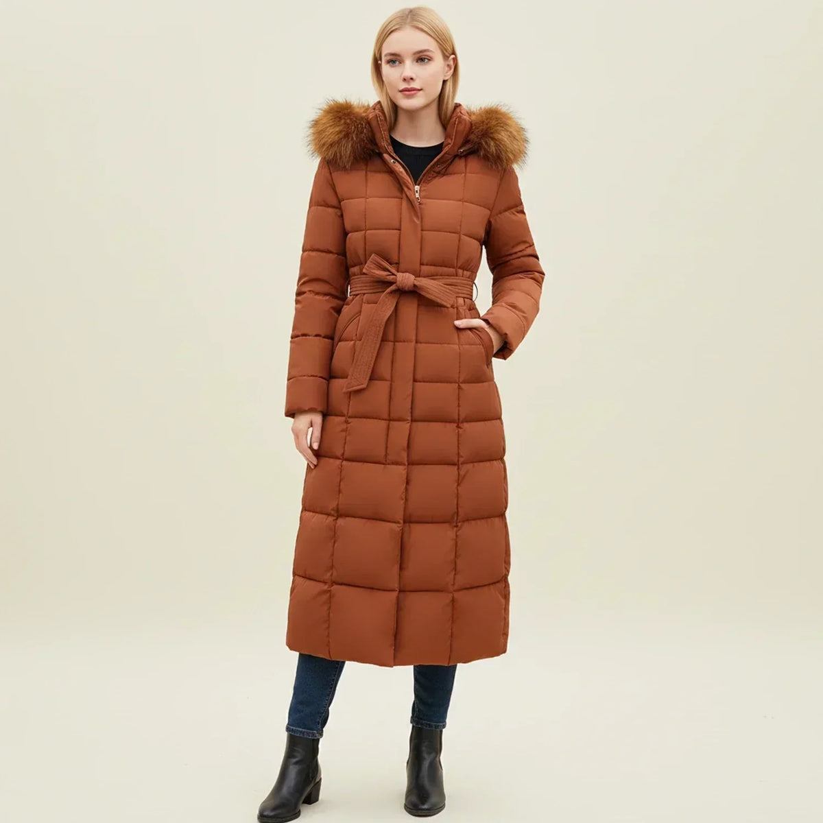 Insulated Long Parka Coat for Women - Soft Warm Winter Jacket