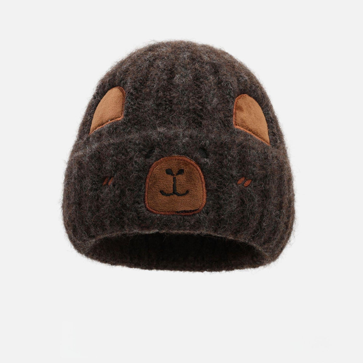 Women's Capybara Cartoon Wool Knitted Beanie, Autumn Winter Thickened Cold-proof Warm Hat