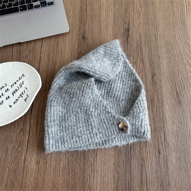 Women's Slouchy Knitted Beanie, Korean Trendy Autumn Winter Warm Ear-Protective Cold Hat